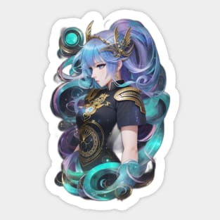 Guardian of the Serpent: Powerful AI Anime Character Art in Ophiuchus Sticker